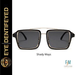 "Shady Ways" Black Frame/Black Lens Premium Sunglasses + Folding Case
